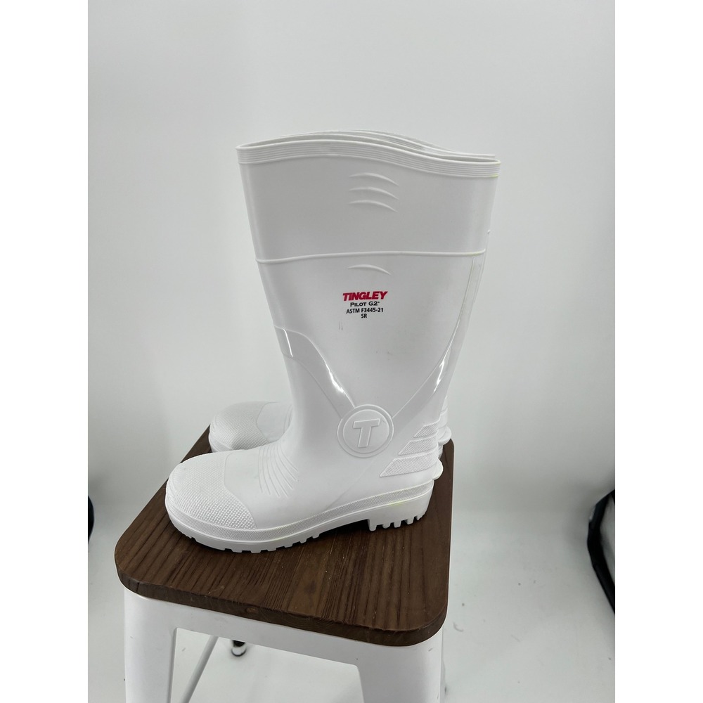 Tingley Pilot G2 White Waterproof Rubber Knee Boots Plain Toe 31168 Womens 8
